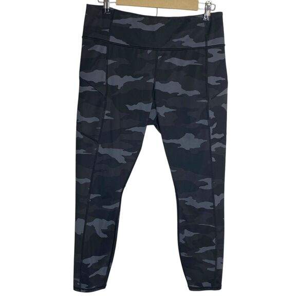Athleta Contender 7/8 Tight Womens Large Camo Leggings Zip Pockets Workout Gym - Picture 1 of 13